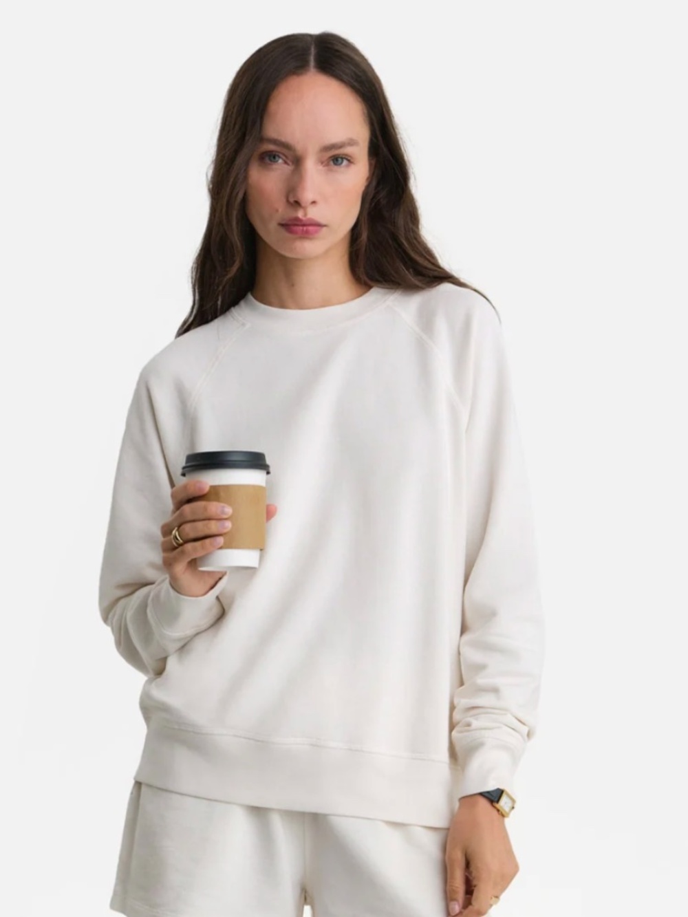 MATE the label Organic Lightweight Terry Raglan Sweatshirt - size M - Picture 2 of 5